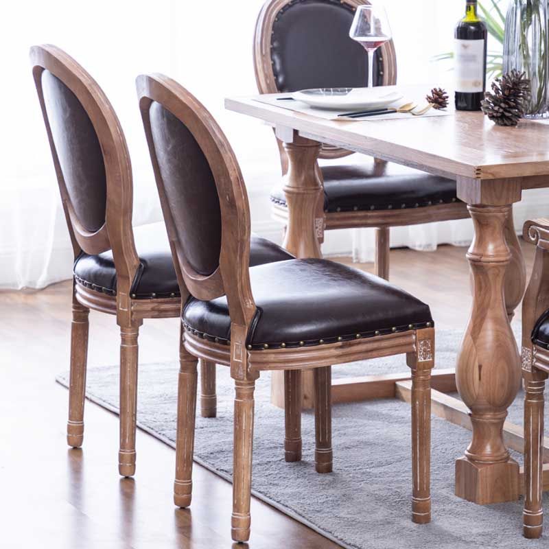 Solid Wood Country Style Dining Room Chair Matte Finish King Louis Back Side Chair Clearhalo ' kitchen&dining_furn' 'Dining Chairs' 'Dining Tables & Seating' 'dining_chair' 'furn' 'furn_dining_chair' 'Furniture' 'furniture_dining_chair' 'Kitchen & Dining Furniture' 'kitchen' 1200x1200_cd18abfc-9ddf-4515-834b-f0ea6006fb5d