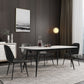 Witte eettafel ingesteld 1/2/5/7 PCS rechthoekige eettafel met wingback -stoelen