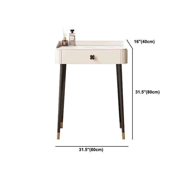 Modern Style Dressing Table Stone Top Vanity Set with Storage Drawers