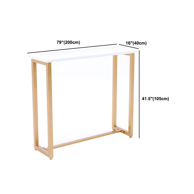 Juego de mesa de bar Glam con caballete, 1/2/3 piezas, altura de mostrador rectangular de madera, color blanco