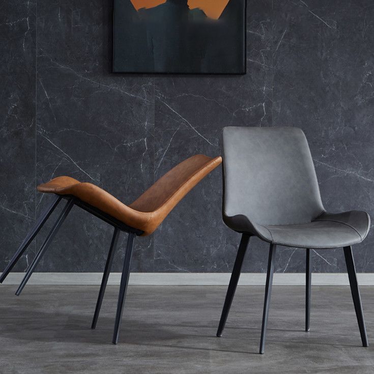 Contemporary Kitchen Dining Side Chair Leather Armless Dining Chairs Clearhalo 'Dining Chairs' 'Dining Tables & Seating' 'dining_chair' 'furn' 'furn_dining_chair' 'Furniture' 'furniture_dining_chair' 'Kitchen & Dining Furniture' 1200x1200_cd1b66f8-25e2-4f7c-abd9-ad1625420baa