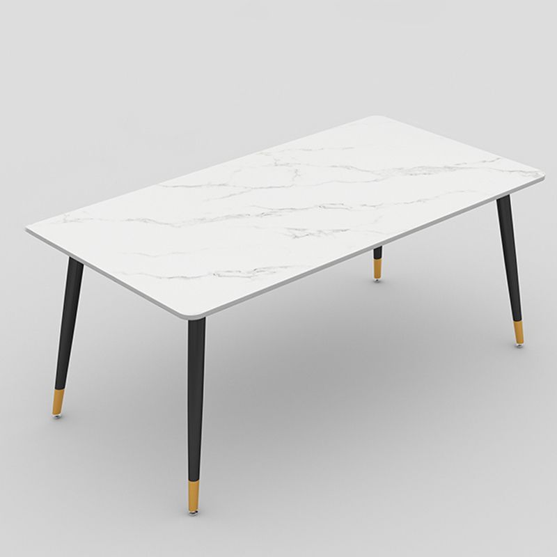 Stone Top Rectangle Dinette Table Traditional Luxury Metal Tripod Base Dining Table Clearhalo 'Dining Tables & Seating' 'Dining Tables' 'dining_table' 'furn' 'furn_dining_table' 'Furniture' 'furniture_dining_table' 'Kitchen & Dining Furniture' 'kitchen' 'kitchen_dining_table' 1200x1200_cd1ba295-2f27-4029-a515-e764abff1b76
