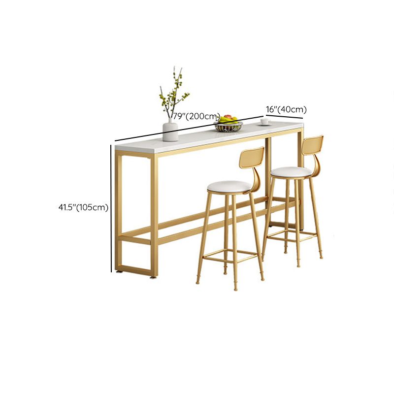 Faux Marble Counter Table Modern Rectangle Counter Table with Metal Legs Clearhalo 'Bar Furniture' 'Bar Tables' 'bar_tables' 'furn' 'furn_bar_tables' 'Furniture' 'Kitchen & Dining Furniture' 1200x1200_cd1c77b2-707b-4084-9450-526bb596dd29
