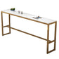 White Stone Bar Table Traditional Luxury Bar Table with Gold Trestle Base Clearhalo 'Bar Furniture' 'Bar Tables' 'bar_tables' 'furn' 'furn_bar_tables' 'Furniture' 'furniture_bar_tables' 'Kitchen & Dining Furniture' 1200x1200_cd1e4828-e8c8-48c9-b053-e34df8642ad7
