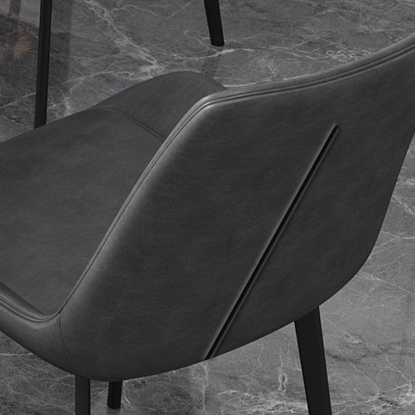 Cafetería sólida silla lateral silla lateral sillas de comedor de cuero falso