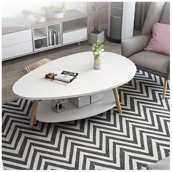 Minimalistic Single Coffee Table Wood Contemporary Cocktail Table with Shelf Clearhalo 'Coffee & Accent Tables' 'Coffee Tables' 'coffee_tables' 'furn' 'furn_coffee_tables' 'Furniture' 'Living Room Furniture' 1200x1200_cd1ea084-e8c1-4df6-91e8-2705e320e039