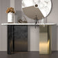 Modern Oval Console Table Metal Console Sofa Table in Black and Gold Clearhalo 'Console Tables' 'console_tables' 'Entry & Mudroom Furniture' 'furn' 'furn_console_tables' 'Furniture' 1200x1200_cd2060a5-963f-47c3-81f6-5081841d6bcf