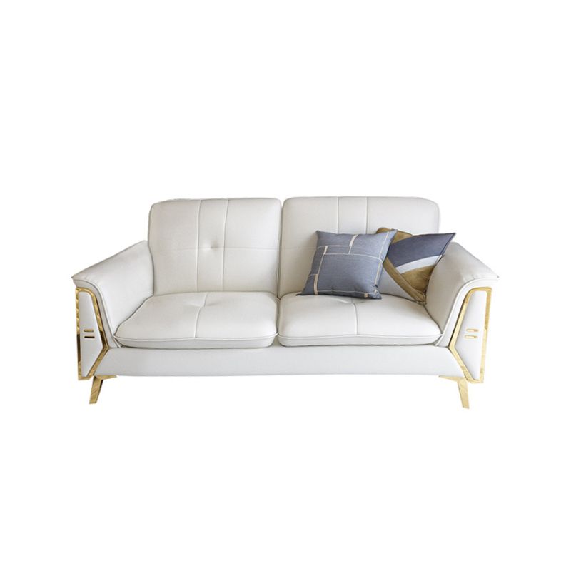 Contemporary Biscuit Back Sofa with Flared Arm for Apartment 36.61" Clearhalo 'furn' 'furn_sectionals' 'Furniture' 'furniture_sectionals' 'kitchen' 'kitchen_sectionals' 'Living Room Furniture' 'Sectionals' 1200x1200_cd21e5d0-a754-459f-a2b4-5069c6f0cf15