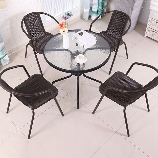 Round Shape Minimalist Style Dining Table Transparent Fixed Table of Glass Clearhalo ' dining_table' 'Dining Tables & Seating' 'Dining Tables' 'furn' 'furn_dining_table' 'Furniture' 'furniture_dining_table' 'Kitchen & Dining Furniture' 'kitchen&dining_furn' 'kitchen' 'kitchen_dining_table' 1200x1200_cd23d60d-b33b-4161-b1e8-bcffe1c00a5e