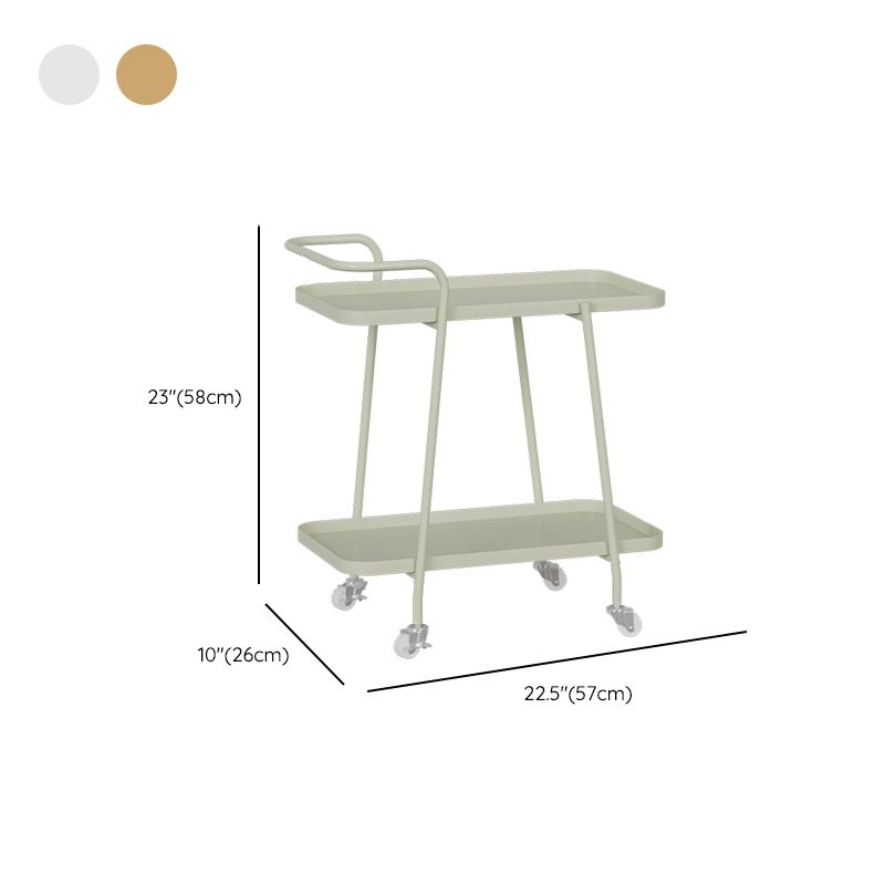 2-Tier Metal Side Table with Casters 22.8" Tall Tray Top End Table Clearhalo 'Coffee & Accent Tables' 'End & Side Tables' 'end_side_tables' 'furn' 'furn_end_side_tables' 'Furniture' 'Living Room Furniture' 1200x1200_cd23e560-bea9-41e3-b224-e224cf9b7545