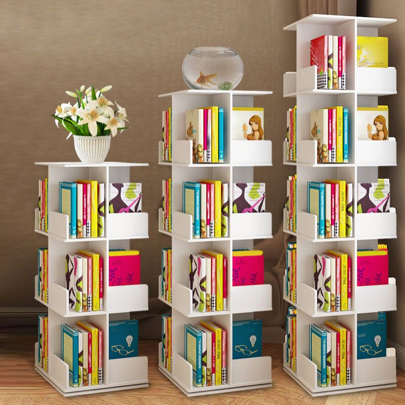 Contemporary Style Bookshelf Rotatable White Bookcase for Home and Office Clearhalo 'Bookcases' 'furn' 'furn_bookcases' 'Furniture' 'furniture_bookcases' 'Office Furniture' 1200x1200_cd244d7e-2ed6-4f45-9303-7d7508e61c3b