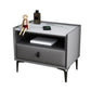 Modern de cuero de cuero 4 patas Nightsand stone Top Night Table con cajón