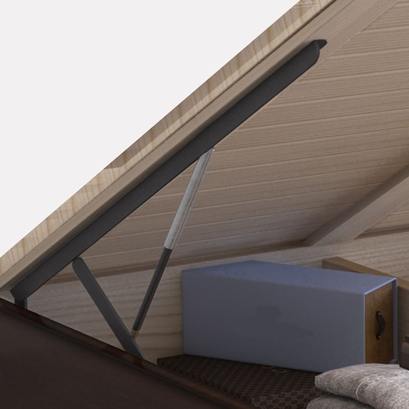 Lit standard moderne du milieu du siècle lit en bois massif avec tête de lit