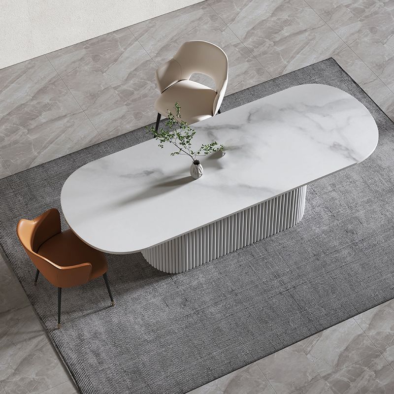 29.25-inch Hoogte Moderne Office Desk Stone Ovaal Writing Desk