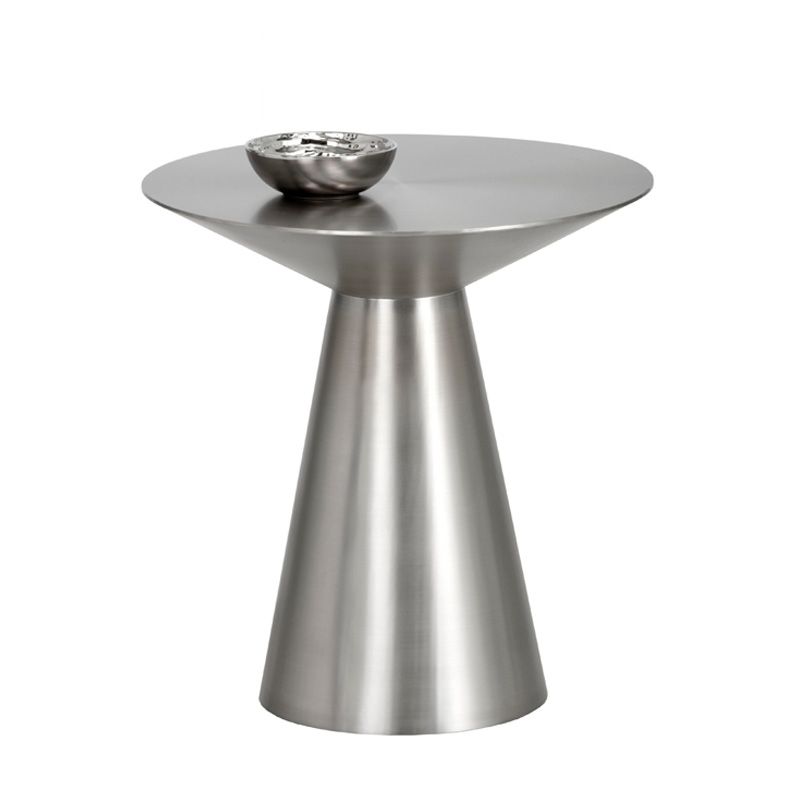 19.6"/21.6"/27.5" Tall Pedestal End Table Stainless Steel Round Side End Table Clearhalo 'Coffee & Accent Tables' 'End & Side Tables' 'end_side_table' 'end_side_tables' 'furn' 'furn_end_side_tables' 'Furniture' 'furniture_end_side_table' 'Living Room Furniture' 1200x1200_cd29cce7-4051-49c5-8205-eefb666e8673