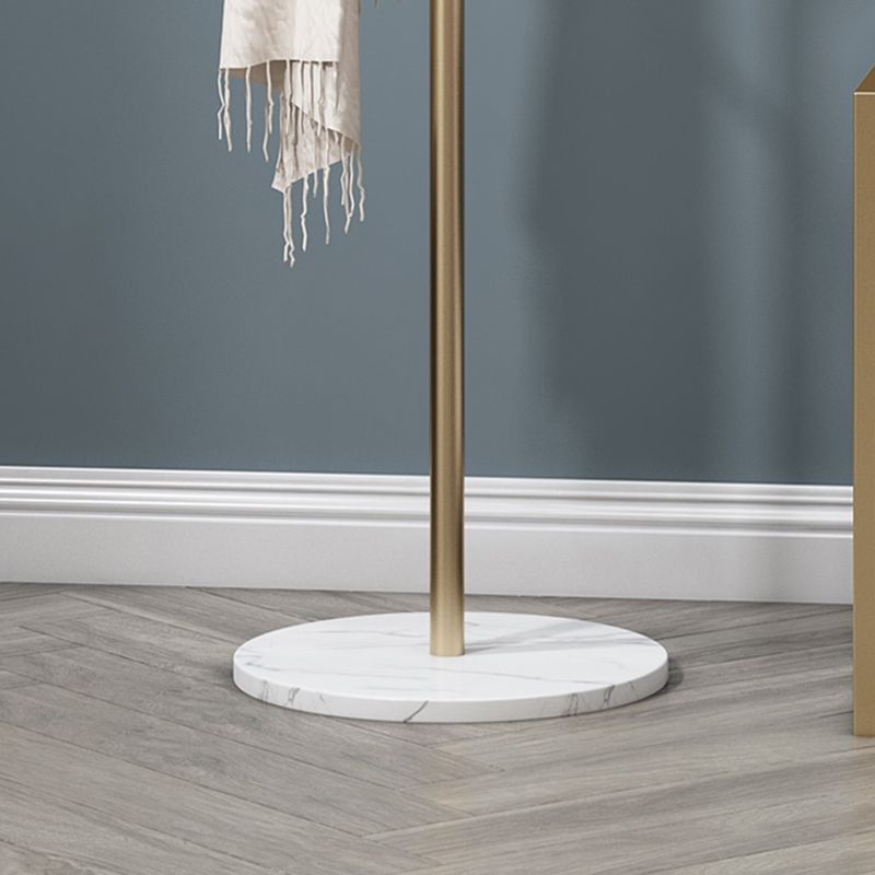Moderna estante de abrigo Marble Bottom Metal Entry Hall Arbel con ganchos de abrigo