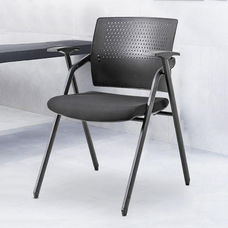 19" Wide Contemporary Desk Chair Black No Wheels Office Chair Clearhalo 'furn' 'furn_office_chair' 'Furniture' 'Office Chairs' 'Office Furniture' 'office_chair' 1200x1200_cd2a5fe0-0bd8-46e6-8fbd-150a38a8a13b
