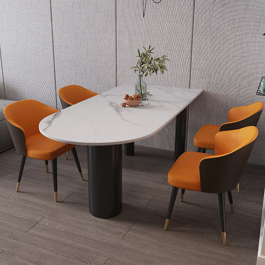 Stone Top Dining Table Modern Dining Table with 3 Legs in Black Clearhalo 'Dining Tables & Seating' 'Dining Tables' 'dining_table' 'furn' 'furn_dining_table' 'Furniture' 'Kitchen & Dining Furniture' 1200x1200_cd2d8114-b055-40b3-a63b-7c30ecbb5d7c