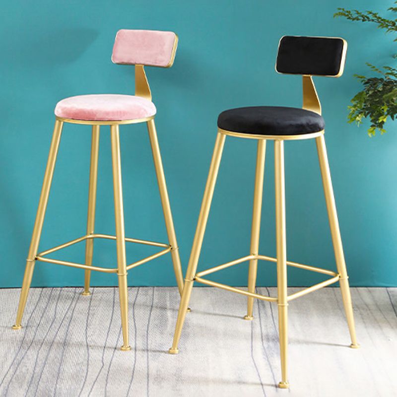 Metal Low Back Dining Stools Glam Armless Bar Stools with Gold Metal Base Clearhalo 'Bar Furniture' 'Bar Stools' 'bar_stools' 'furn' 'furn_bar_stools' 'Furniture' 'Kitchen & Dining Furniture' 1200x1200_cd2f0057-42b9-459f-a820-824edf9aa714