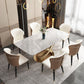 Luxury 1/2/5/6/7 Pieces Dining Set Sintered Stone Dining Table with Leather Chairs Clearhalo 'Dining Room Sets' 'Dining Tables & Seating' 'dining_room_set' 'furn' 'furn_dining_room_set' 'Furniture' 'furniture_dining_room_set' 'Kitchen & Dining Furniture' 'kitchen&dining_furn' 'kitchen' 1200x1200_cd2fb0df-8004-4ec4-aec8-d66fd0758906