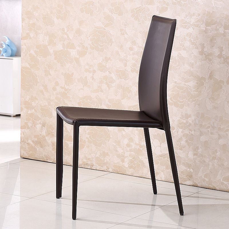 Minimalist Style Stacking Dining Chairs Solid Back Leather Chairs for Home (Set of 2) Clearhalo ' kitchen&dining_furn' 'Dining Chairs' 'Dining Tables & Seating' 'dining_chair' 'furn' 'furn_dining_chair' 'Furniture' 'furniture_dining_chair' 'Kitchen & Dining Furniture' 'kitchen' 1200x1200_cd302cdd-ab73-41f4-80ab-8de2eedac1df