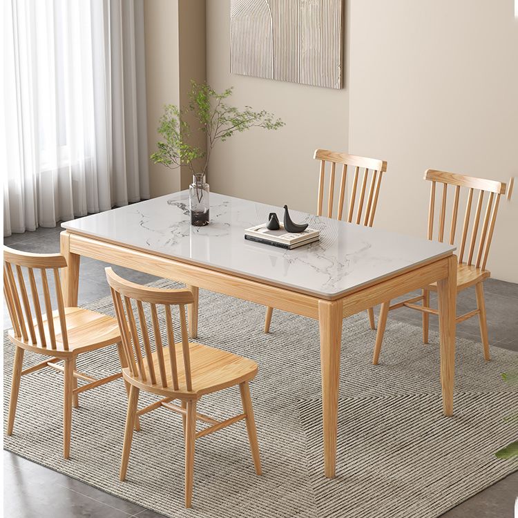 Rechthoekige stenen eettafel midden-eeuwse tafel met natuurlijke afwerking benen