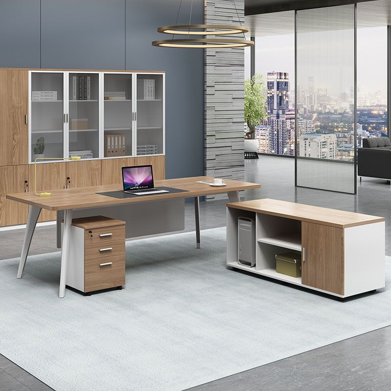 Cable Management Rectangle Wood Computer Desk Modern Meeting Desk for Office