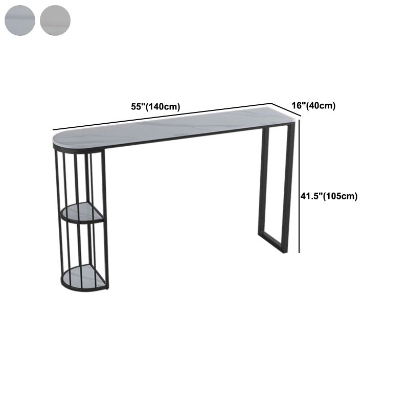 1/3/5 pièces Industrial Iron Bistro Set White Stone Top Bar Table Table avec étagère