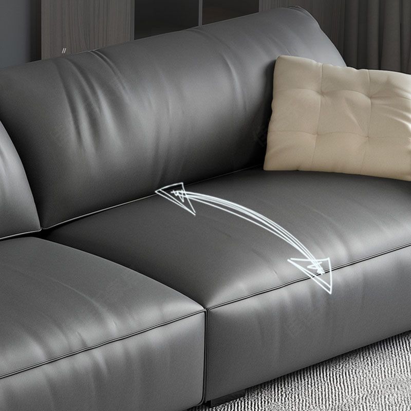 ステイン抵抗性のあるリビングルーム枕トップアーム標準グレーソファ