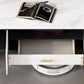 Glam Style TV Stand White Colour Stone TV Console with Open Storage Clearhalo 'furn' 'furn_tv_stands_entertainment_centers' 'Furniture' 'Living Room Furniture' 'TV Stands & Entertainment Centers' 'TV Stands & Media Storage Furniture' 'tv_stands_entertainment_centers' 1200x1200_cd326b4a-a416-425d-a6a9-93c35ef2d708