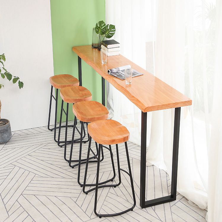 Ensemble de bar moderne 1/2/5 pièces Table de bar en bois massif avec repose-pieds tabourets de bar