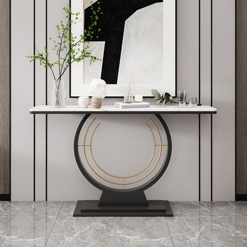 Modern Rectangle Console Accent Table Antique Finish Console Sofa Table in Stone Clearhalo 'Console Tables' 'console_tables' 'Entry & Mudroom Furniture' 'furn' 'furn_console_tables' 'Furniture' 1200x1200_cd351cc0-f6a3-4203-9f91-09783fbc2d84