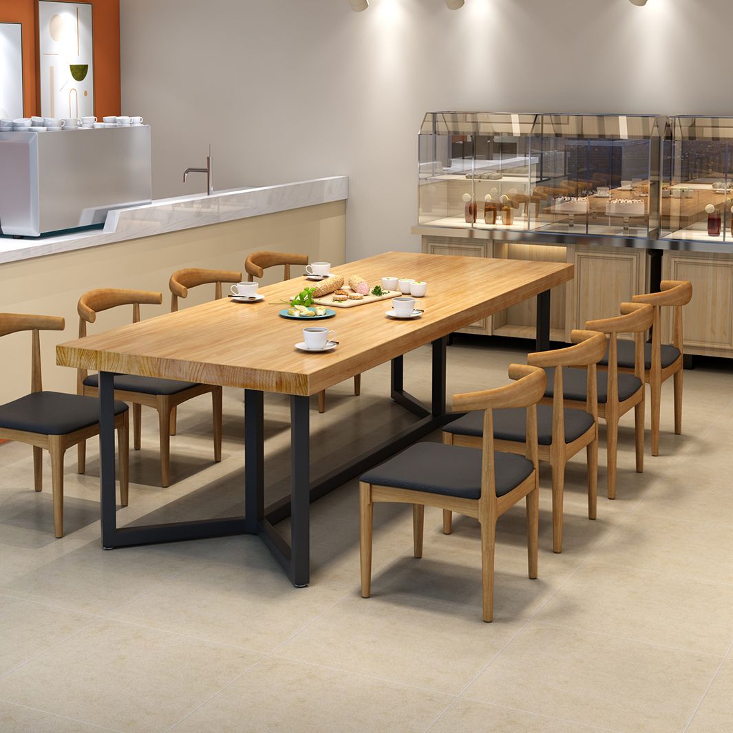 Solid Wood Dining Table Industrial Rectangle Dining Table with Black Frame Clearhalo ' dining_table' 'Dining Tables & Seating' 'Dining Tables' 'furn' 'furn_dining_table' 'Furniture' 'furniture_dining_table' 'Kitchen & Dining Furniture' 'kitchen&dining_furn' 'kitchen' 'kitchen_dining_table' 1200x1200_cd360b36-eb9d-4599-ba07-ab0ef45d3713