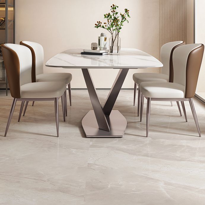 Sintered Stone Dining Table Sets 1/2/4/5/7 Pieces Modern Table Fuax Leather Chairs Clearhalo 'Dining Room Sets' 'Dining Tables & Seating' 'dining_room_set' 'furn' 'furn_dining_room_set' 'Furniture' 'Kitchen & Dining Furniture' 1200x1200_cd368a9a-5a0f-4880-9545-094b04631291