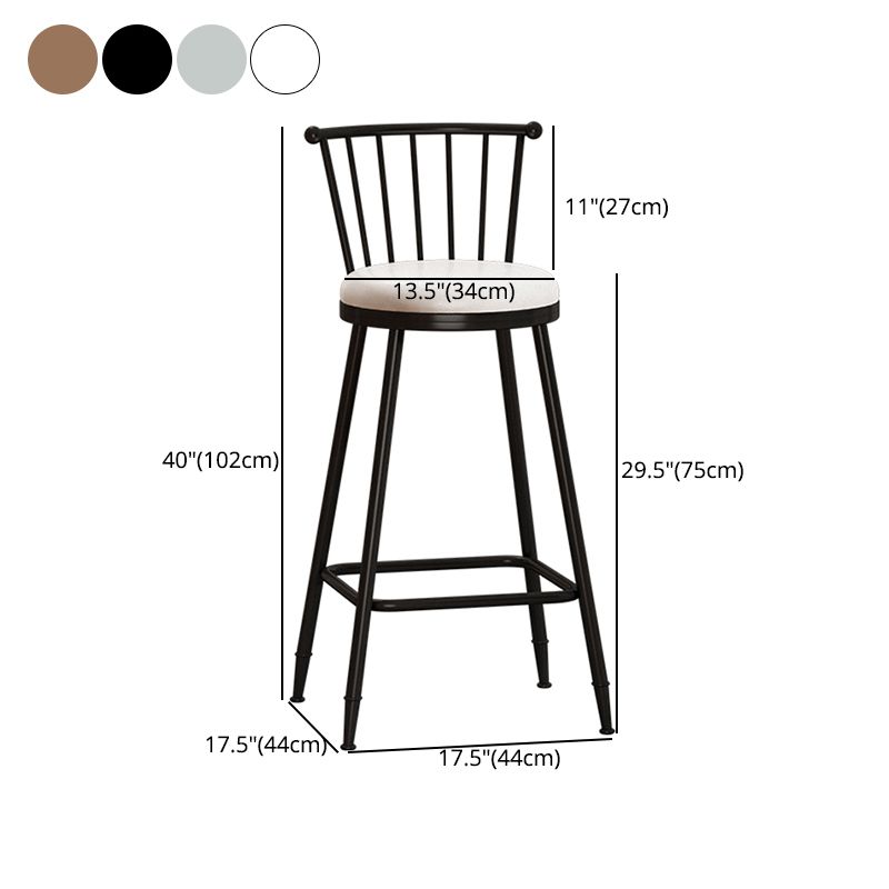 Modern Armless Backrest Counter Stool Steel Milk Tea Shop Bar Stool with Leather Cushion Clearhalo 'Bar Furniture' 'Bar Stools' 'bar_stools' 'furn' 'furn_bar_stools' 'furniture_bar_stools' 'Kitchen & Dining Furniture' 'kitchen&dining_furn' 'kitchen' 'kitchen_furn' Furniture' 1200x1200_cd36f3d8-d9a6-4efe-9011-e675a6be3d7f