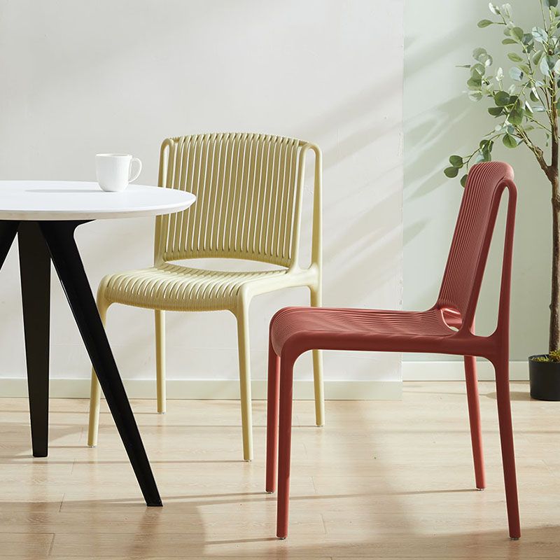 Contemporary Style Plastic Dining Armless Chair Open Back Dining Side Chairs for Home Clearhalo ' kitchen&dining_furn' 'Dining Chairs' 'Dining Tables & Seating' 'dining_chair' 'furn' 'furn_dining_chair' 'Furniture' 'furniture_dining_chair' 'Kitchen & Dining Furniture' 'kitchen' 1200x1200_cd38891d-3b41-4214-bec4-cbc76aad920a