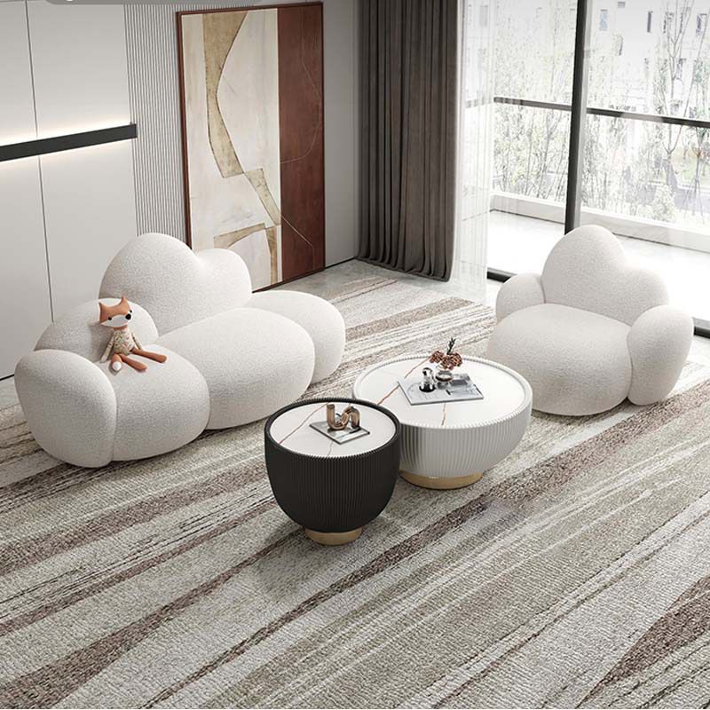 Hedendaagse stijl gebogen bank 33.46 "H armloze bank in het wit