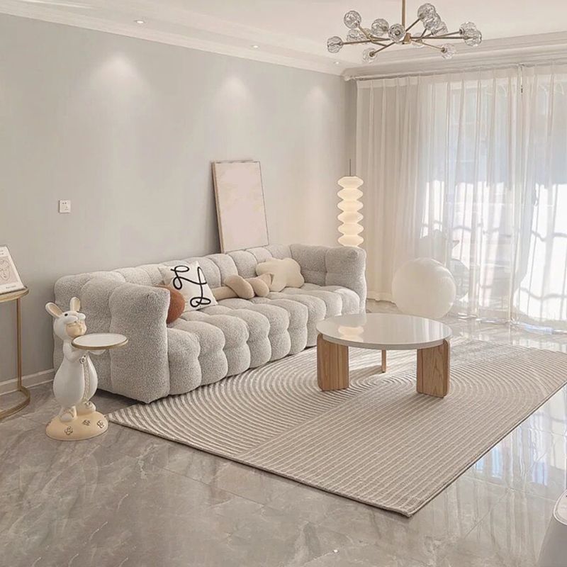 Nordic Biscuit Back Wool Sofa Tuxedo Arm 41.3"d Sofa in Cream Clearhalo 'furn' 'furn_sofas' 'Furniture' 'Living Room Furniture' 'Sofa' 'sofas' 1200x1200_cd3b0ba9-9702-499f-ba0a-47a0c8971a18