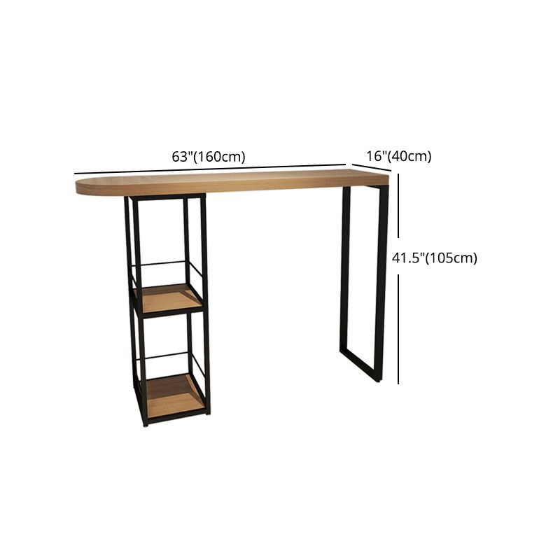 Pine Wood Bar Dining Table Modern Bar Table with Double Pedestal for Dining Room Balcony Clearhalo 'Bar Furniture' 'Bar Tables' 'bar_tables' 'furn' 'furn_bar_tables' 'Furniture' 'furniture_bar_tables' 'Kitchen & Dining Furniture' 1200x1200_cd3d0df7-2ebe-475b-be9a-29bdde731947