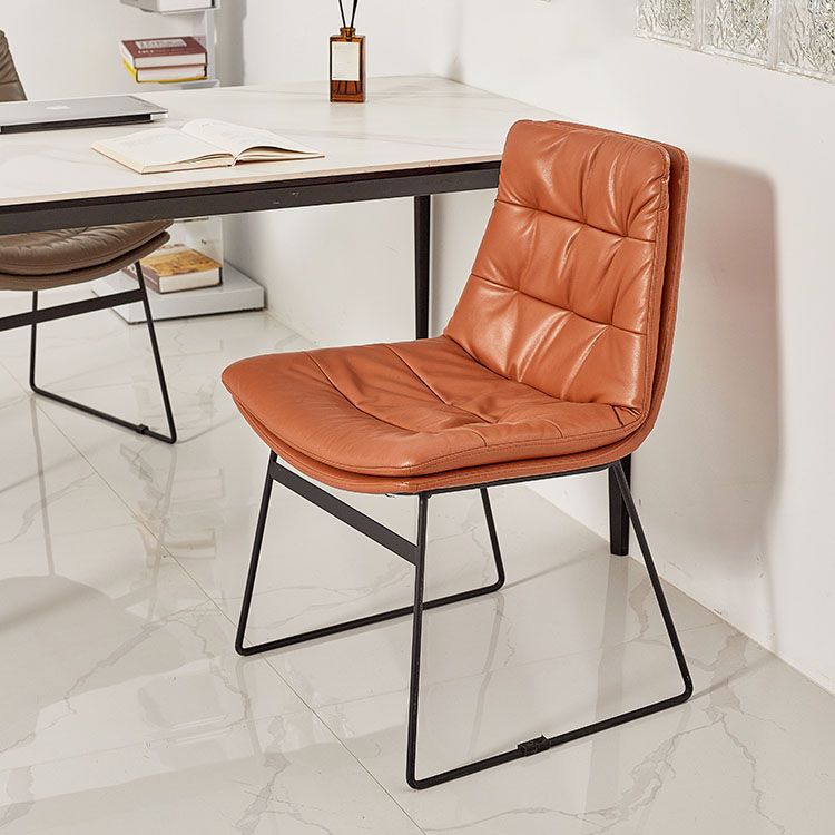 Contemporary Style Dining Chairs Kitchen Armless Side Chairs with Metal Legs (Set of 2) Clearhalo ' kitchen&dining_furn' 'Dining Chairs' 'Dining Tables & Seating' 'dining_chair' 'furn' 'furn_dining_chair' 'Furniture' 'furniture_dining_chair' 'Kitchen & Dining Furniture' 'kitchen' 1200x1200_cd3e5821-c31f-42c6-b436-fa6ec187fbe5
