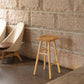 Modern Backless Contoured Seat Solid Wood Bar Stool for Restaurant
