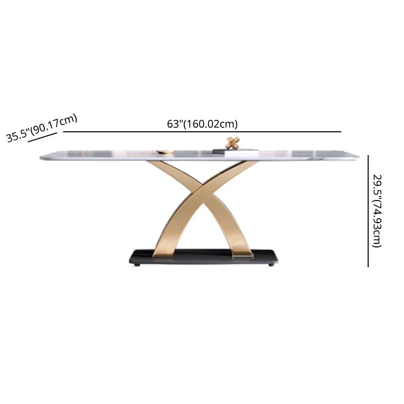 Minimalist Dining Room Set Rectangular Sintered Stone Dining Table with Metal Base Clearhalo 'Dining Room Sets' 'Dining Tables & Seating' 'dining_room_set' 'furn' 'furn_dining_room_set' 'Furniture' 'furniture_dining_room_set' 'Kitchen & Dining Furniture' 'kitchen&dining_furn' 'kitchen' 1200x1200_cd3f694d-9c0e-4acf-9f89-49e0c4ec2729
