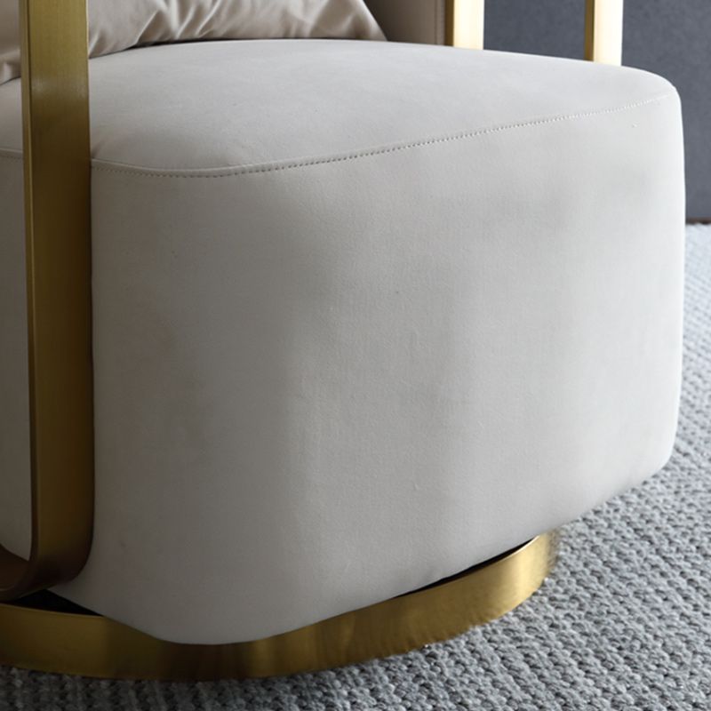 Glam Arm Chair Pillow Back Gold Base Arms Included Living Room Armchair Clearhalo 'Accent Chairs' 'accent_chairs' 'Chairs & Seating' 'furn' 'furn_accent_chairs' 'Furniture' 'Living Room Furniture' 1200x1200_cd414af3-ba1b-4f74-9e66-fe93d94fd0ac