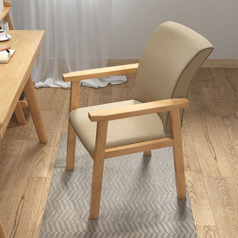 Contemporary Style Linen Dining Arm Chair Upholstered Single Solid Back Chair Clearhalo ' kitchen&dining_furn' 'Dining Chairs' 'Dining Tables & Seating' 'dining_chair' 'furn' 'furn_dining_chair' 'Furniture' 'furniture_dining_chair' 'Kitchen & Dining Furniture' 'kitchen' 1200x1200_cd436310-6ffe-4c18-953e-b8fb29aeaf0d