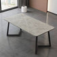 Modern Matte Finish Dining Table for Home Stone Top Dinette Table with Metal Sled Clearhalo 'Dining Tables & Seating' 'Dining Tables' 'dining_table' 'furn' 'furn_dining_table' 'Furniture' 'Kitchen & Dining Furniture' 1200x1200_cd4468e8-9b3f-4293-b5ee-402b251c5c20