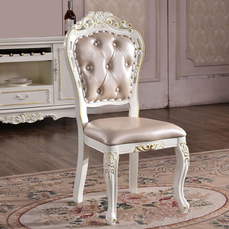 Victorian Upholstered Home Side Chair King Louis Back Matte Finish Dining Chair (Set of 2) Clearhalo ' kitchen&dining_furn' 'Dining Chairs' 'Dining Tables & Seating' 'dining_chair' 'furn' 'furn_dining_chair' 'Furniture' 'furniture_dining_chair' 'Kitchen & Dining Furniture' 'kitchen' 1200x1200_cd44b1c9-774d-4f70-89da-4f3e571df5ca