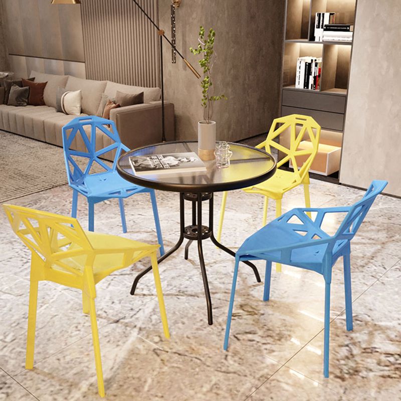 Modern Round Dining Table Clear Tempered Glass Table with Pedestal Base Clearhalo ' dining_table' 'Dining Tables & Seating' 'Dining Tables' 'furn' 'furn_dining_table' 'Furniture' 'furniture_dining_table' 'Kitchen & Dining Furniture' 'kitchen&dining_furn' 'kitchen' 'kitchen_dining_table' 1200x1200_cd44b378-3eb8-4415-bfdf-834ca2d33713