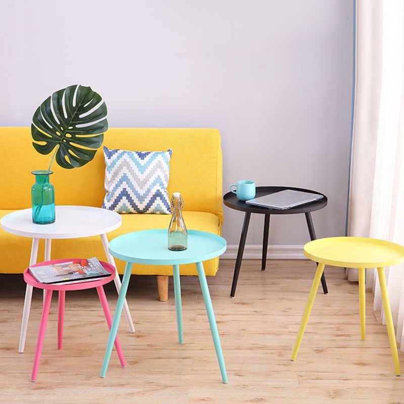 Bandeja Top Mesa de pedestal de metal Tabla lateral redonda para sala de estar para sala de estar