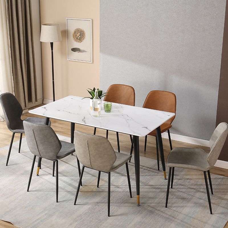Metal Industrial Rectangle Table Sintered Stone Table for Kitchen and Dining Room Clearhalo ' dining_table' 'Dining Tables & Seating' 'Dining Tables' 'furn' 'furn_dining_table' 'Furniture' 'furniture_dining_table' 'Kitchen & Dining Furniture' 'kitchen&dining_furn' 'kitchen' 'kitchen_dining_table' 1200x1200_cd459619-4262-4876-b8c7-ec876e215d4d
