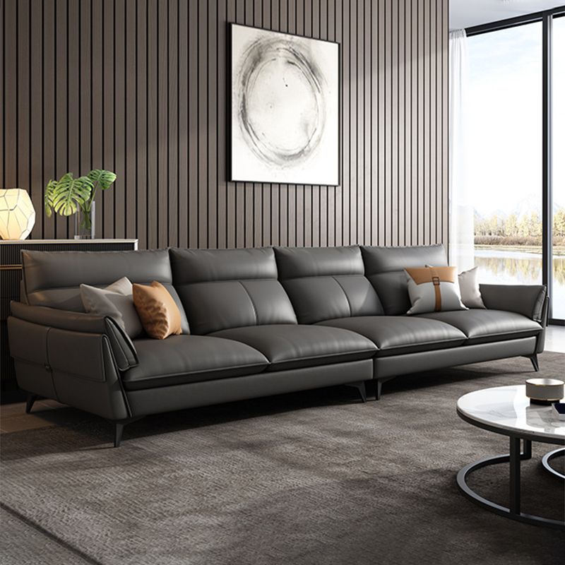 Recupant de canapé en cuir noir / gris